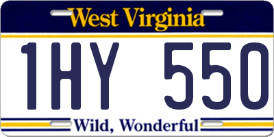 WV license plate 1HY550