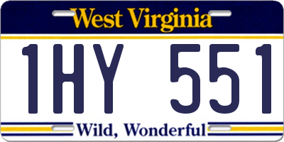 WV license plate 1HY551