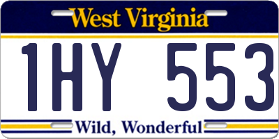 WV license plate 1HY553
