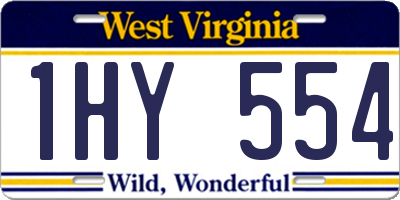 WV license plate 1HY554