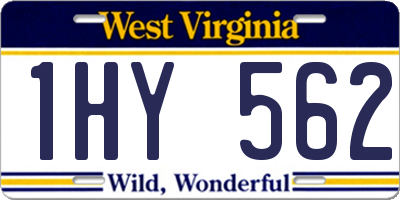 WV license plate 1HY562