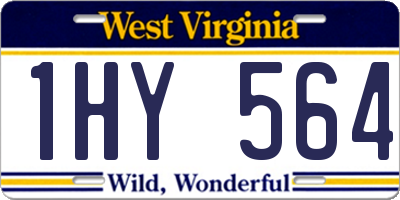 WV license plate 1HY564