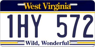 WV license plate 1HY572
