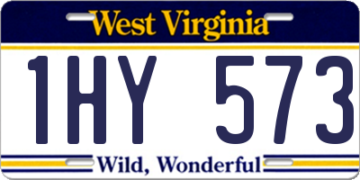 WV license plate 1HY573