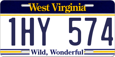 WV license plate 1HY574