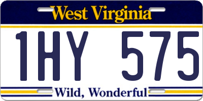 WV license plate 1HY575