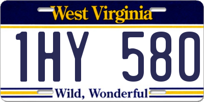 WV license plate 1HY580