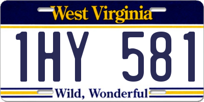 WV license plate 1HY581