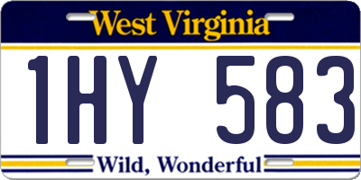 WV license plate 1HY583