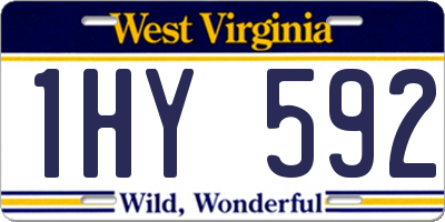 WV license plate 1HY592