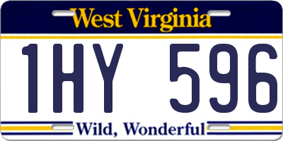 WV license plate 1HY596