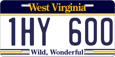 WV license plate 1HY600