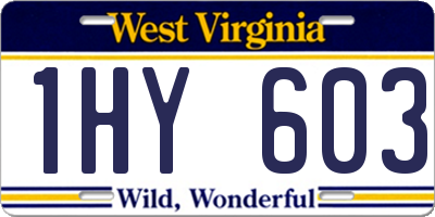 WV license plate 1HY603