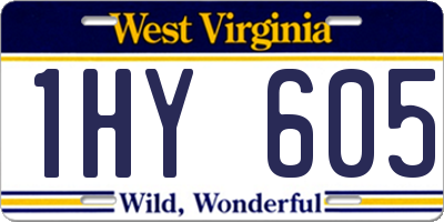 WV license plate 1HY605