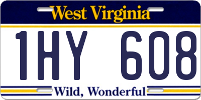WV license plate 1HY608