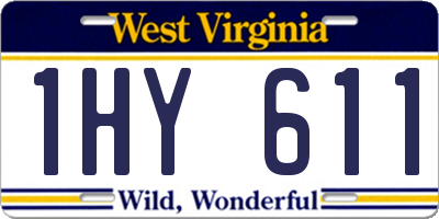 WV license plate 1HY611