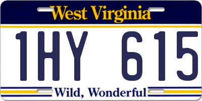 WV license plate 1HY615