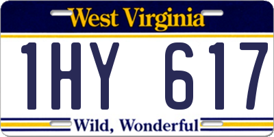 WV license plate 1HY617