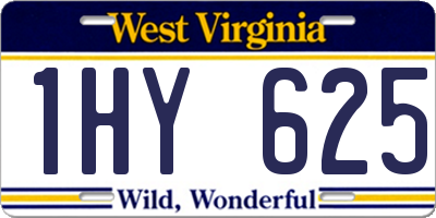 WV license plate 1HY625