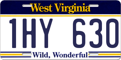 WV license plate 1HY630