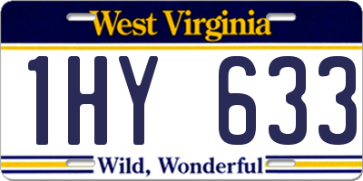 WV license plate 1HY633