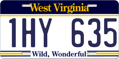 WV license plate 1HY635