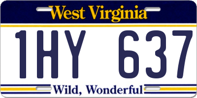 WV license plate 1HY637