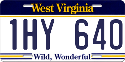 WV license plate 1HY640