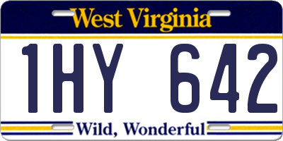 WV license plate 1HY642