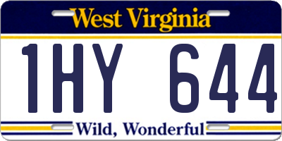 WV license plate 1HY644
