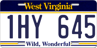 WV license plate 1HY645