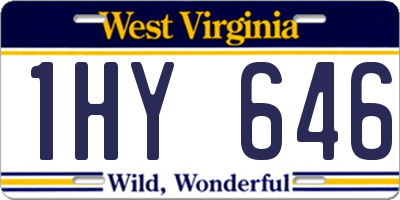 WV license plate 1HY646