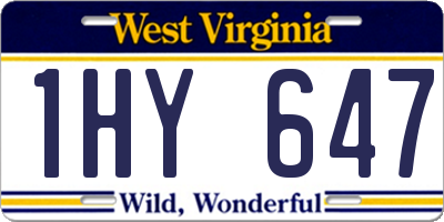 WV license plate 1HY647