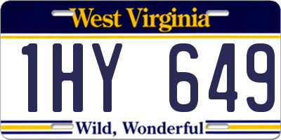 WV license plate 1HY649