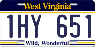 WV license plate 1HY651