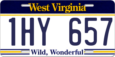 WV license plate 1HY657