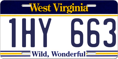 WV license plate 1HY663