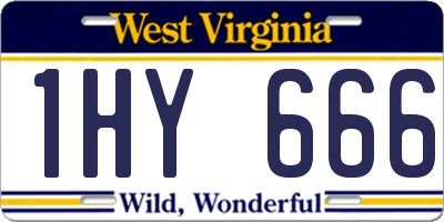 WV license plate 1HY666