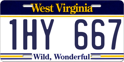 WV license plate 1HY667