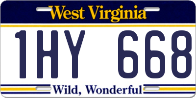 WV license plate 1HY668