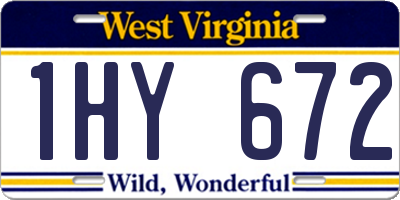 WV license plate 1HY672