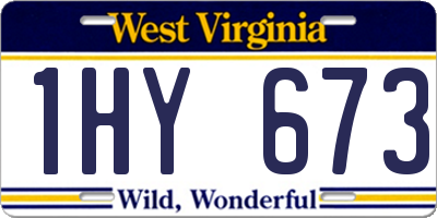 WV license plate 1HY673