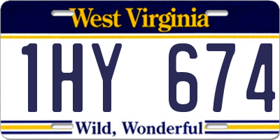 WV license plate 1HY674
