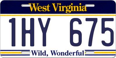 WV license plate 1HY675