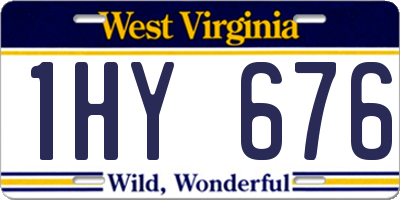 WV license plate 1HY676