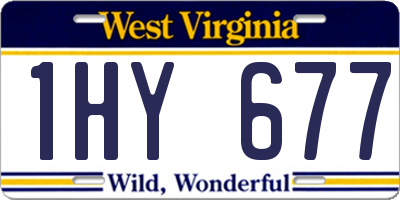 WV license plate 1HY677
