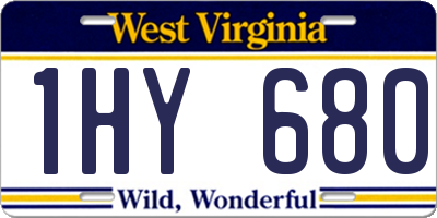 WV license plate 1HY680
