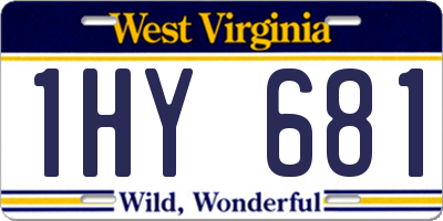 WV license plate 1HY681