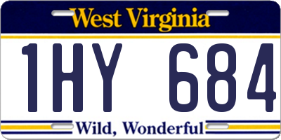 WV license plate 1HY684