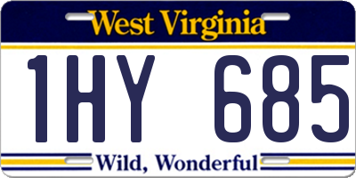 WV license plate 1HY685